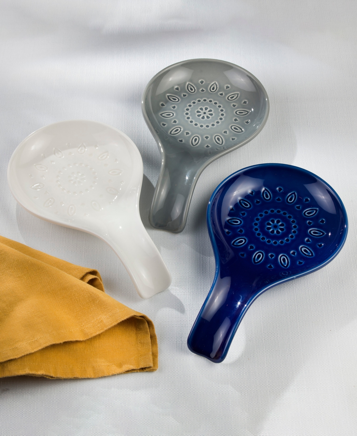 Euro Ceramica Fez Spoon Rest, Set Of 2