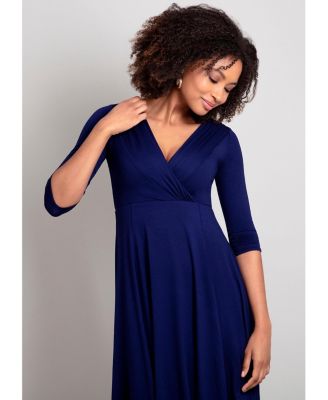 Women's Annie V-Neck 3/4 Sleeve Midi Dress