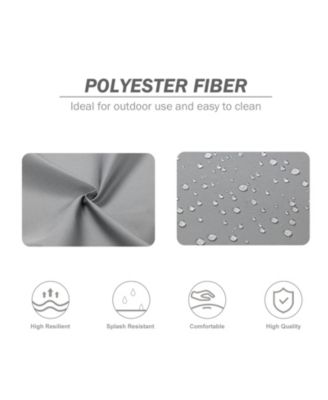 4Pcs Outdoor Cartridge High Back Dining Chair Cushion Set, Fade and Water Resistant Polyester Fabric Cover with Ties and Zipper