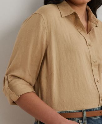 Plus Size Roll-Tab Shirt