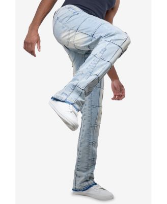 Men's Box Panel Fashion Stacked Jeans