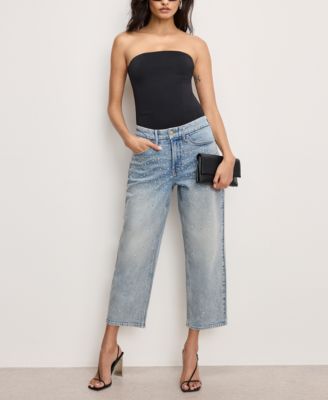 Women's Crystal Stars Good 90s Cropped Jeans, Regular & Plus Size