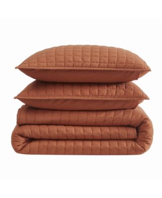 Brookyln Loom Flax Linen 3-Pc. Quilt Set, King