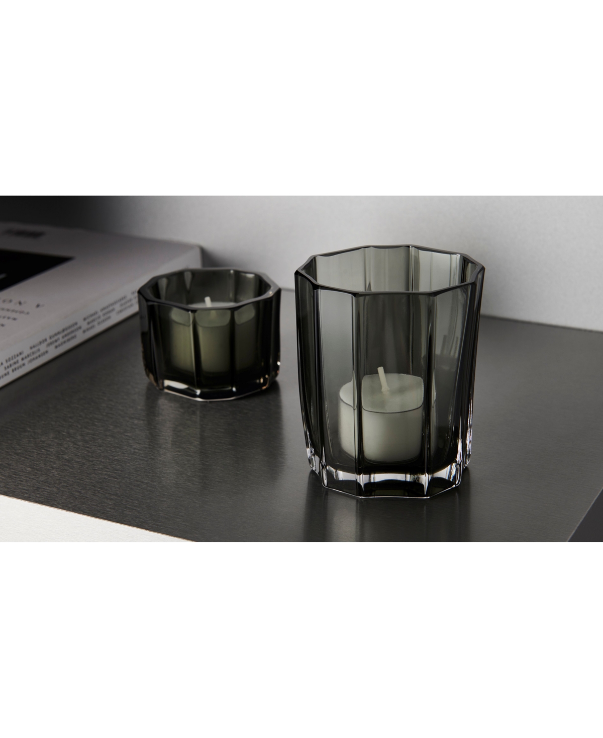 Orrefors Reed Crystal Votive Candle Holder, Small In Green