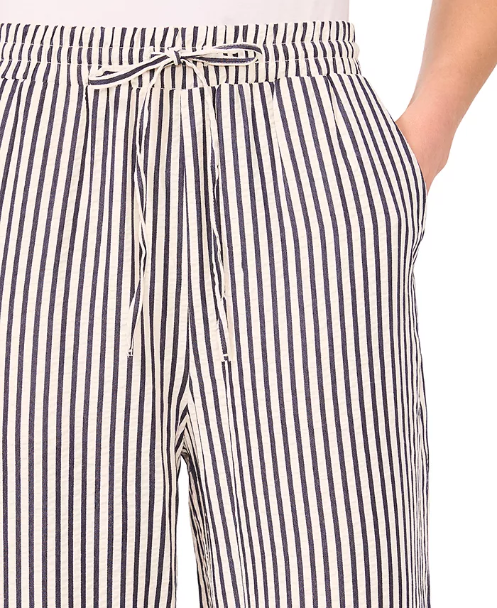 Women's Elastic-Waist Pull-On Striped Pants - thumbnail 2