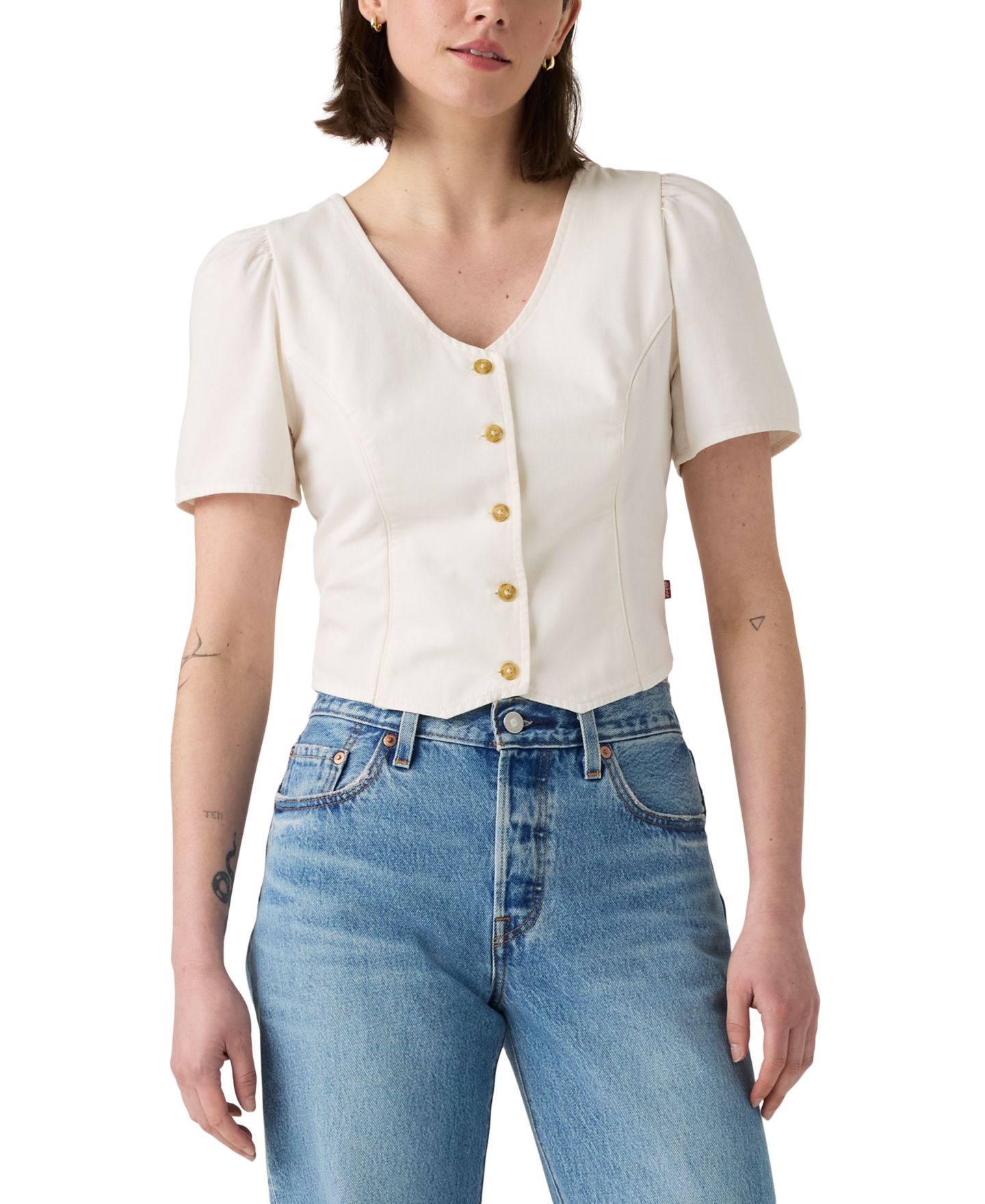 Женская блузка Levi's Moxie Short-Sleeve Blouse, цвет: Another Flurry — фото 1