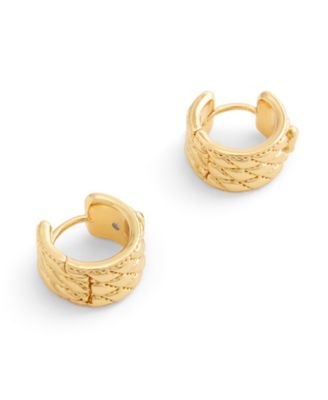 Signature Quilted Heart Huggie Earrings