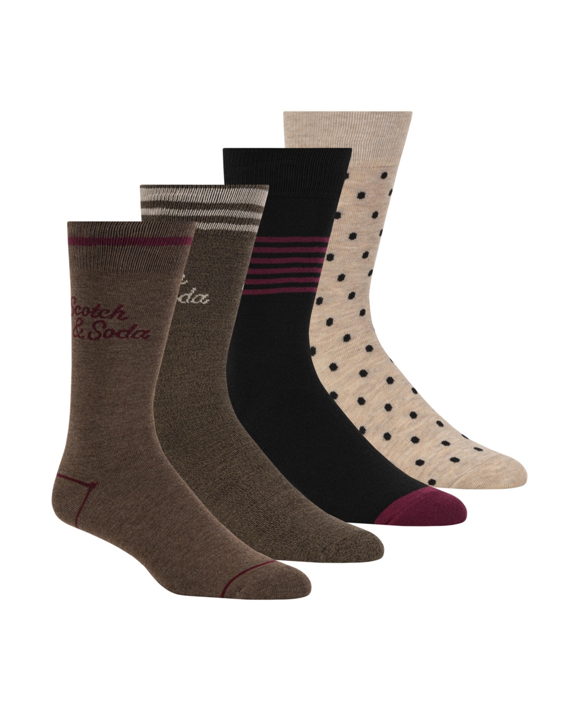Men's 4-Pack Patterned Dress Socks - Blue