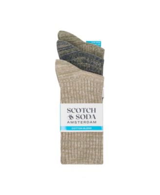 Men's 3-Pack Ribbed Crew Dress Socks 