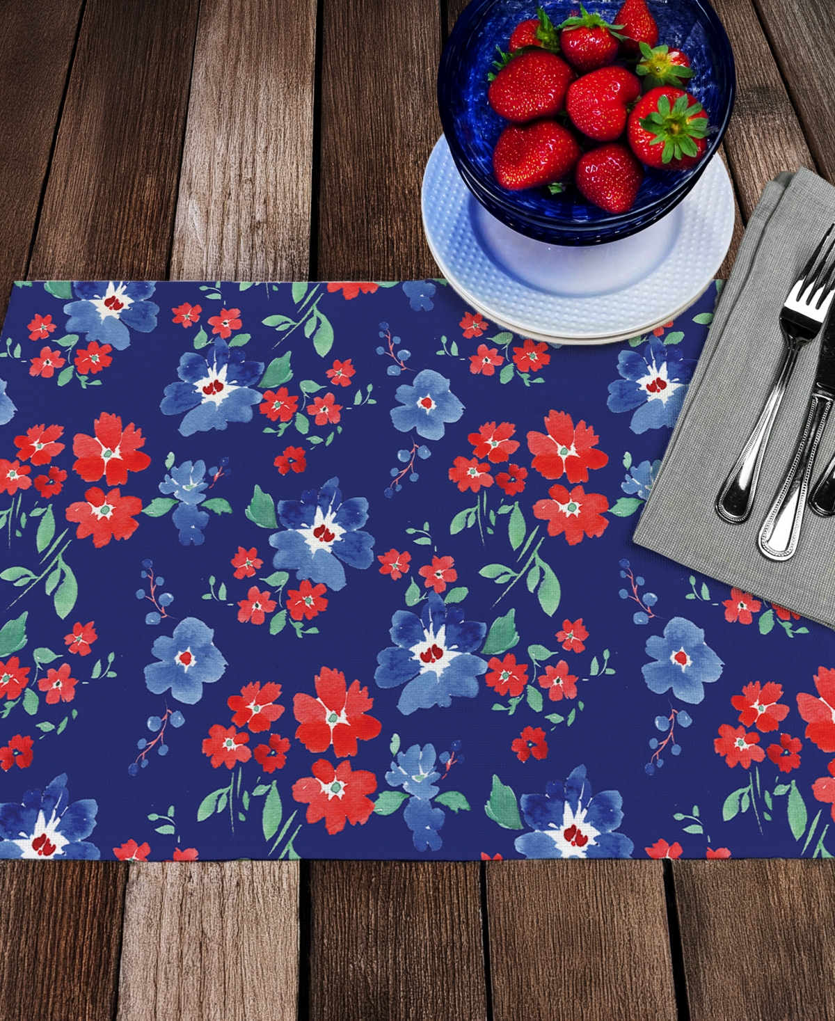 Counterart Freedom Flowers Premier Fabric Placemats, Set Of 4