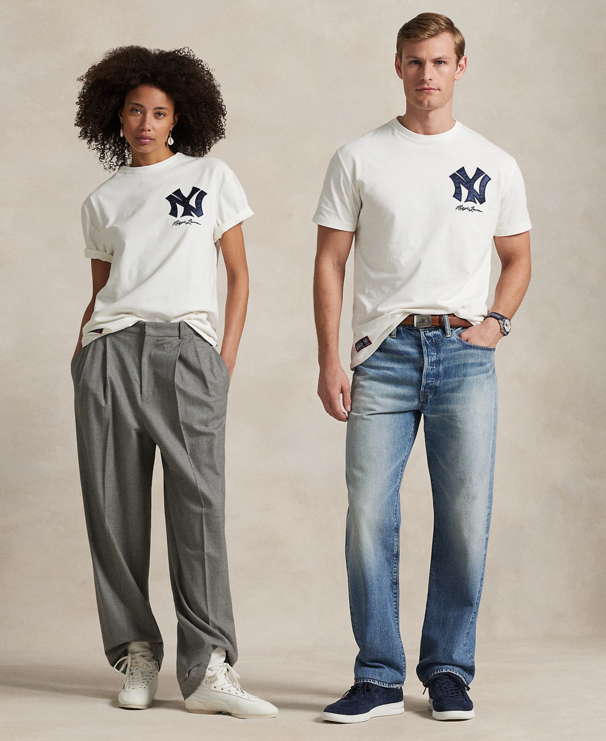 Polo Ralph Lauren Cream Yankees Jersey T-shirt