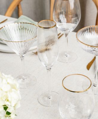 Rocher Champagne Flutes, Set of 4, 8.5 Oz