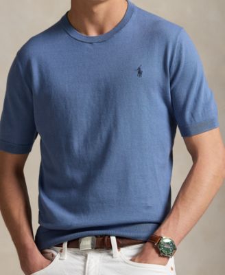 Men's Cotton Crewneck Short-Sleeve Sweater