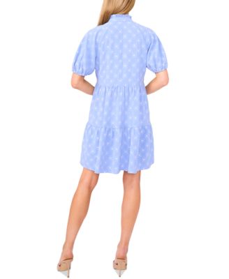 Women's Printed Puff-Sleeve Baby Doll Dress