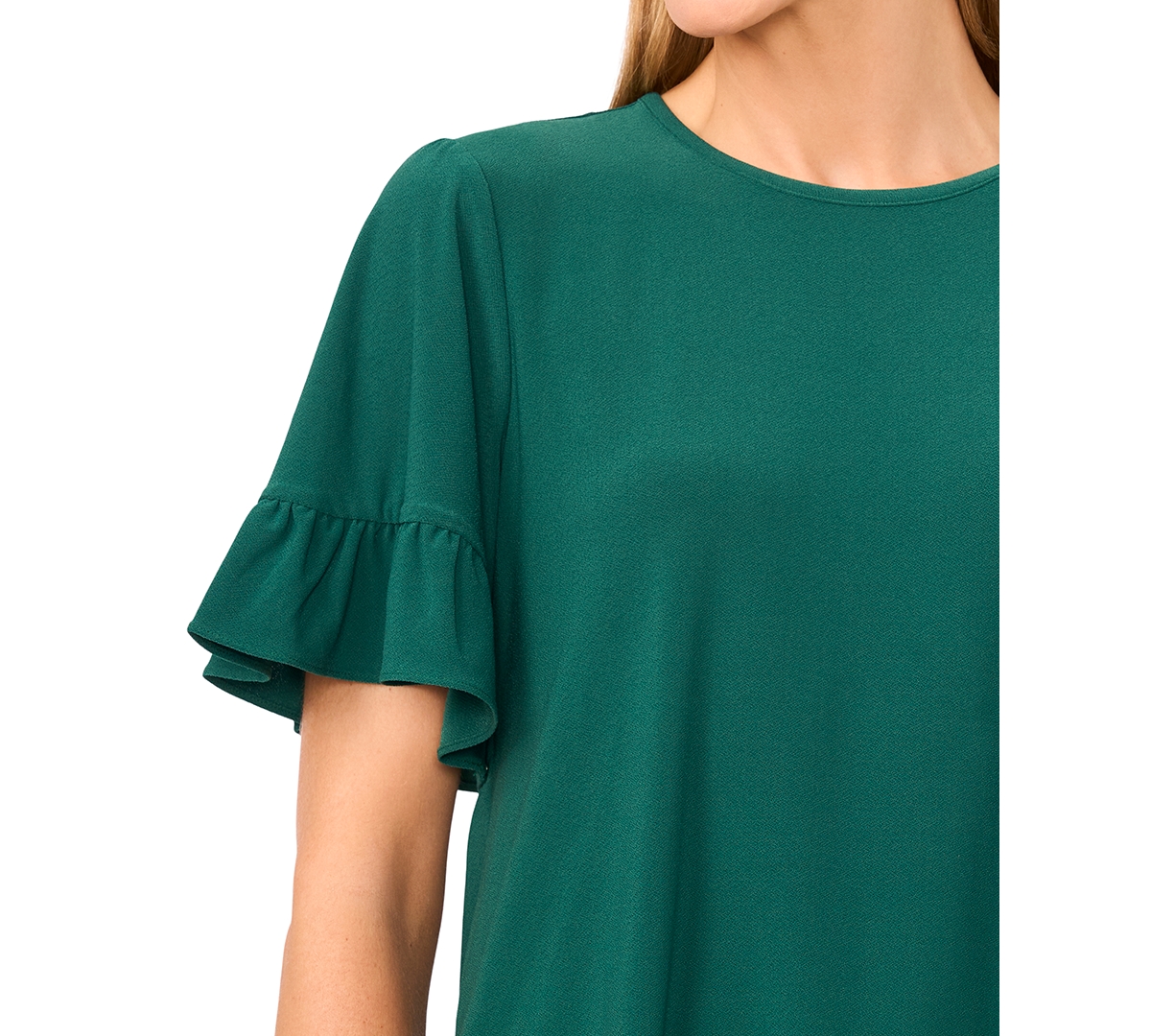 Cece Ruffle High-low Crepe Knit Top
