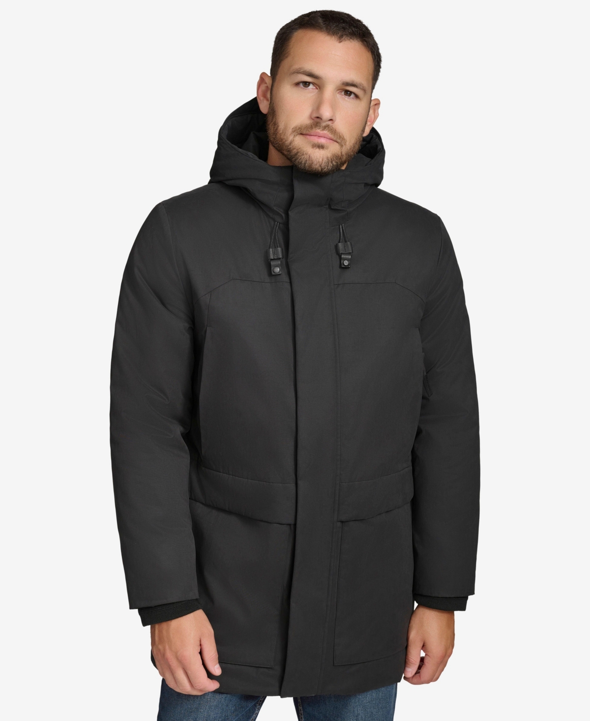 Men's Northam Sueded Water Resistant Hooded Jacket - Black