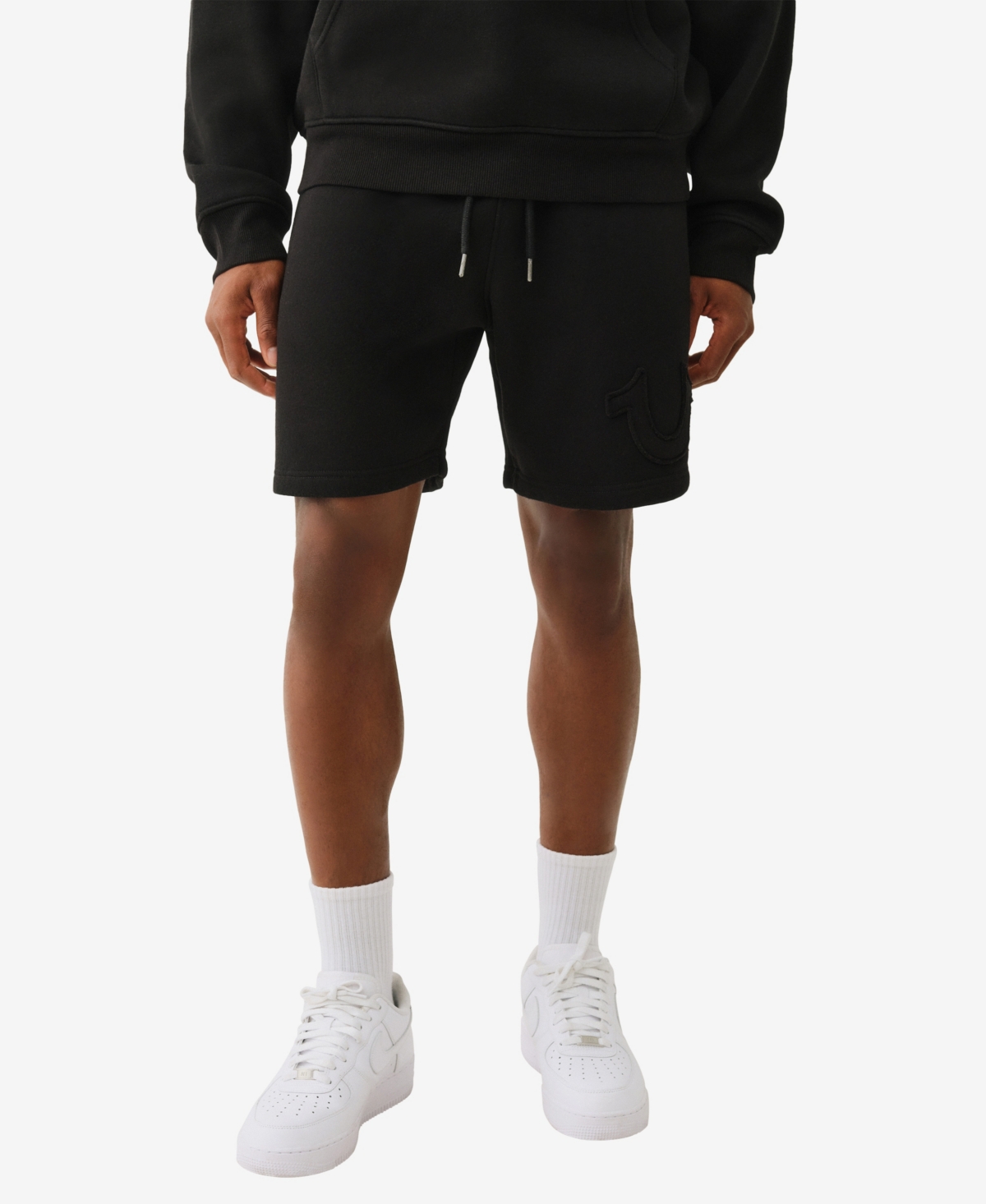 Men's Applique Sweat Shorts - Jet black