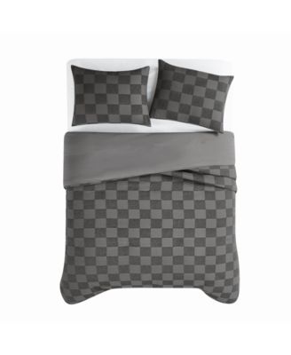 Textured Checkered 3-Pc. Duvet Cover Set, Full/Queen