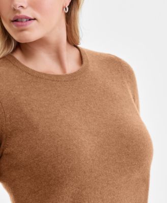 Women's 100% Cashmere Crewneck Short-Sleeve Sweater, Macy's Exclusive