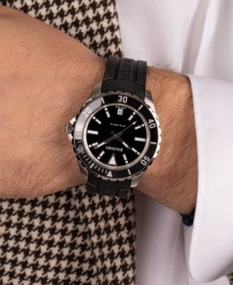 Men's Swiss Ophrys Black Rubber Strap Watch 43mm