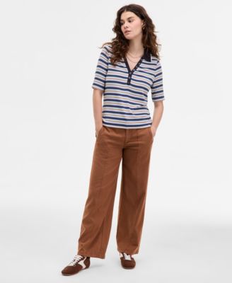 Collared Top Wide Leg Pants