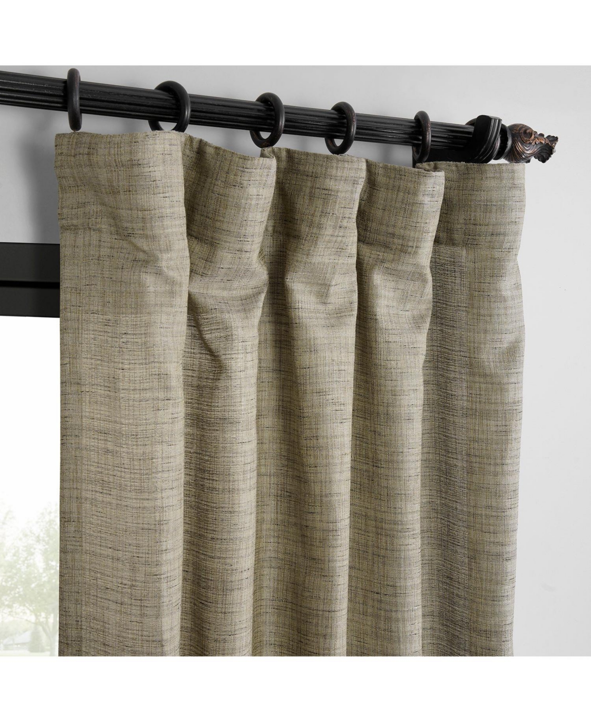Half Price Drapes Grey Raw Weave Linen Curtains (2 Panels) Rod Pocket Window Curtains And Drapes, 50w X 96l