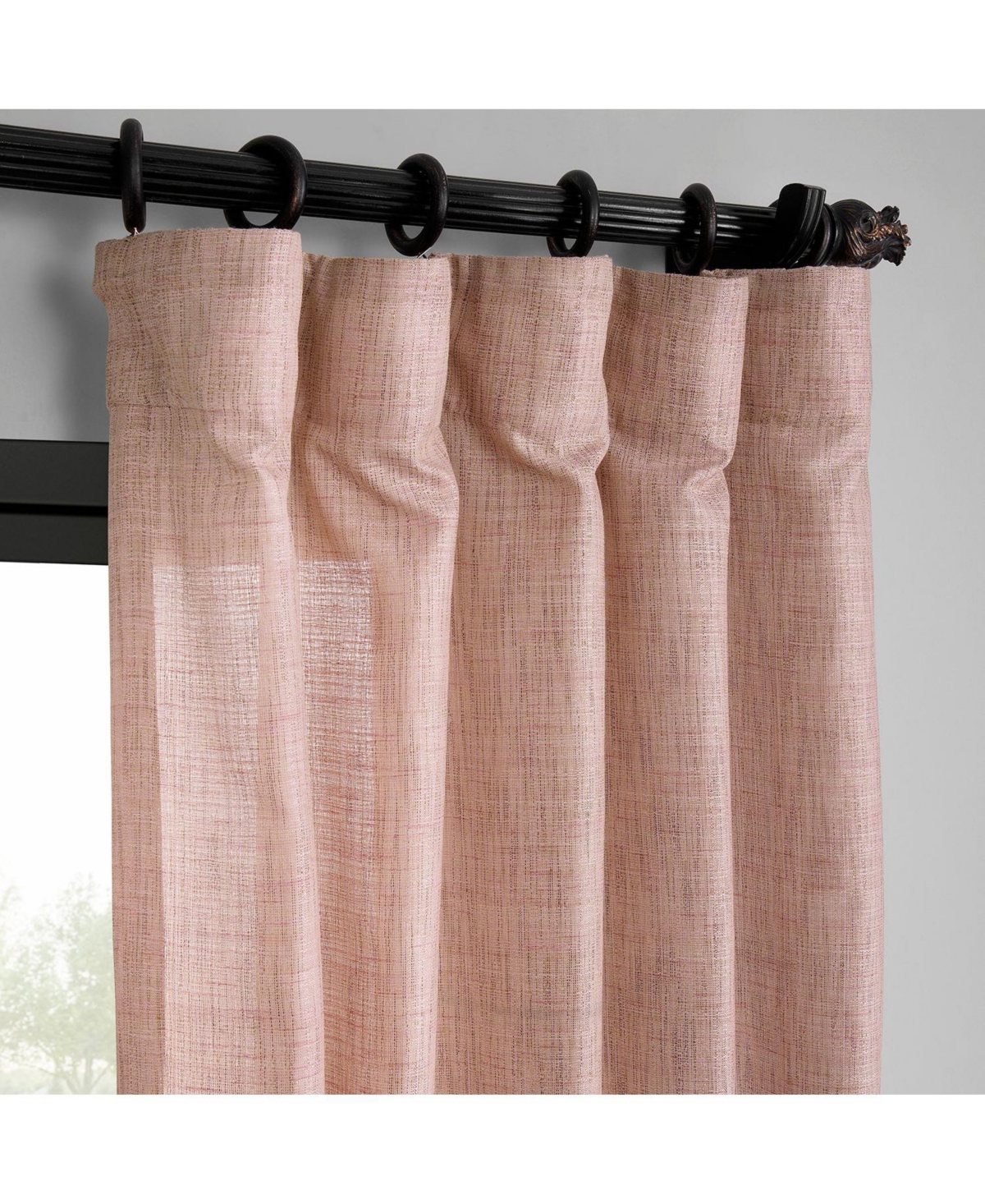 Half Price Drapes Pink Raw Weave Linen Curtains (2 Panels) Rod Pocket Window Curtains And Drapes, 50w X 108l