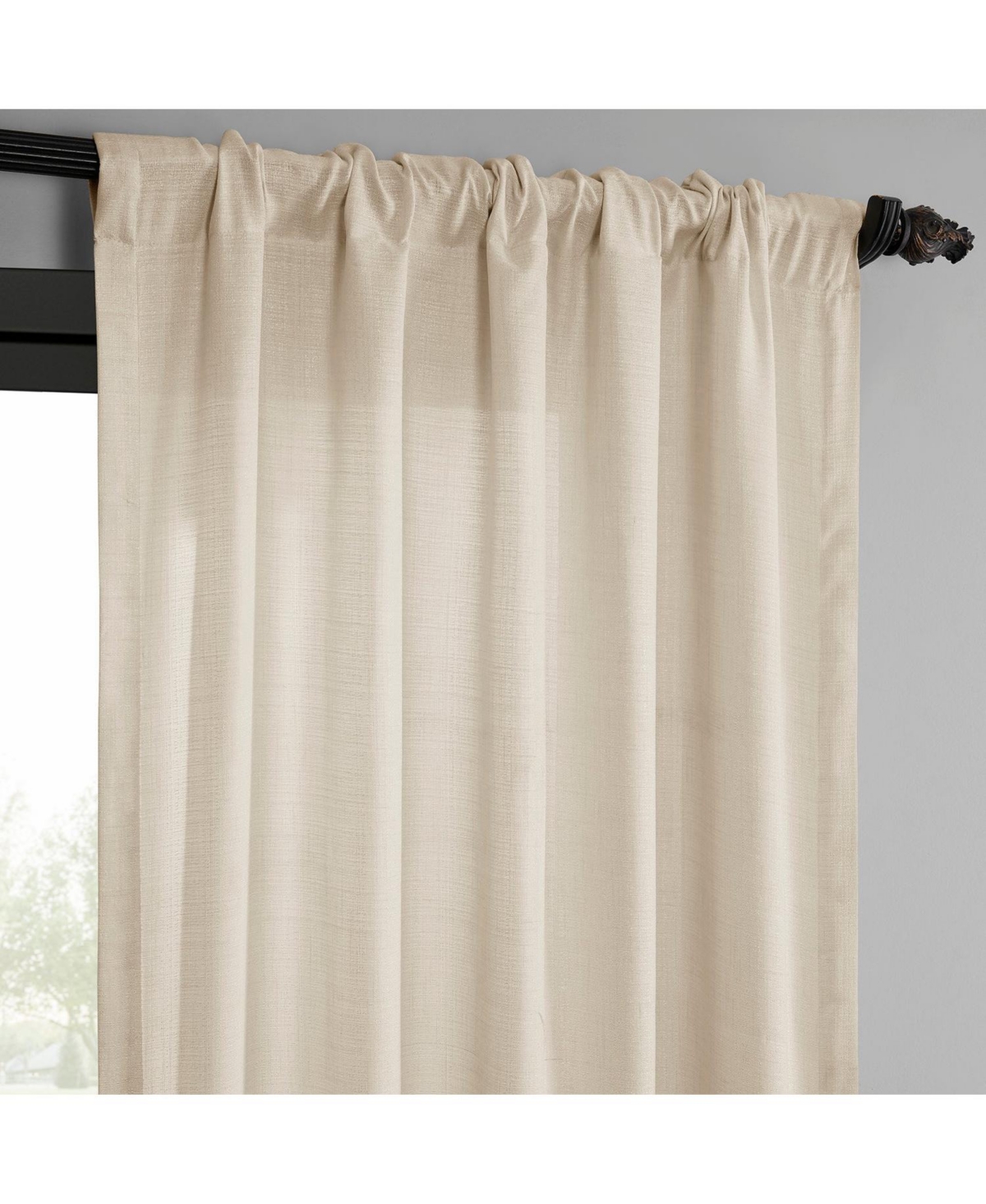 Half Price Drapes Pink Raw Weave Linen Curtains (2 Panels) Rod Pocket Window Curtains And Drapes, 50w X 108l