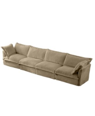 Streamdale Camel Corduroy Slipcovered 4-Seater Sofa