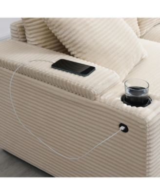 106" L-Shaped Sectional Sofa with USB