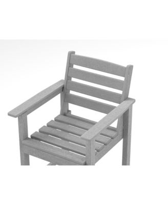 Patio HDPE Adirondack Bar Chairs Set of 2 with Wide Armrests