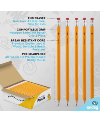 #2 Pencils Bulk - 144 Pack, Pre-Sharpened Wood-Cased Yellow Pencils for Office and Classroom Supplies