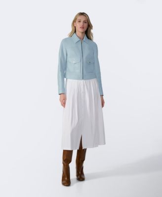 Women's Cropped Leather Jacket, Created for Macy's