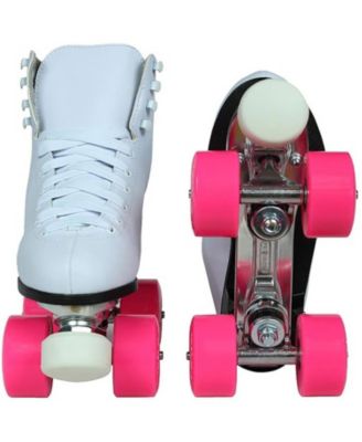 Epic Classic White & Pink Quad Roller Skates
