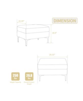 Streamdale Modular Sectional Sofa Square Ottoman Module,Storage Ottoman Footrest,Gray