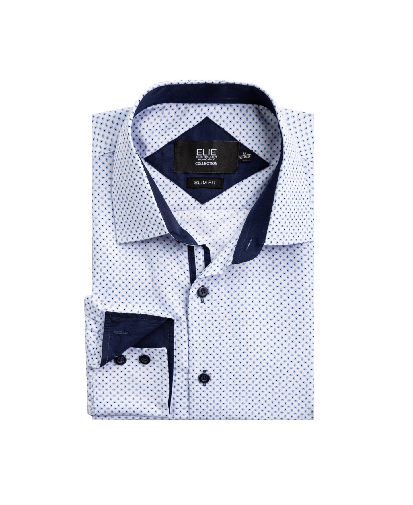 Рубашка Elie Balleh Blue Stylish Printed Slim Fit Shirt для мальчиков, цвет: Синий — фото 1