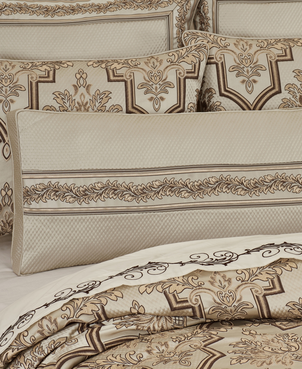 J Queen New York Gold Coast Bolster Decorative Pillow, 15" X 52"