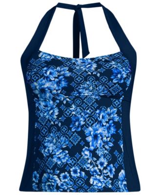 Women's Seamed Halter Tankini Top