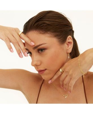 Sterling Silver Rhombus Drop Hoop Earring