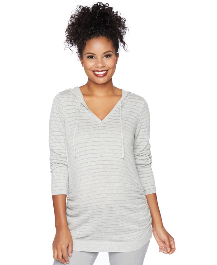 Motherhood Maternity Hooded Ruched Sweater Macy's