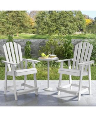 HDPE Patio Chair with Armrest and Footrest for Indoor Outdoor