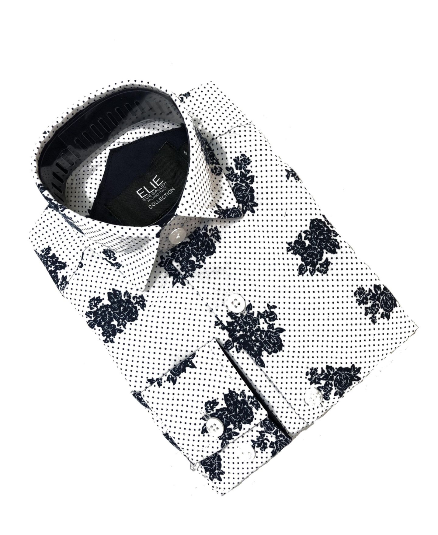 Рубашка Elie Balleh White Floral Print Button-Down Slim Fit Shirt для мальчиков, цвет: Белый — фото 2