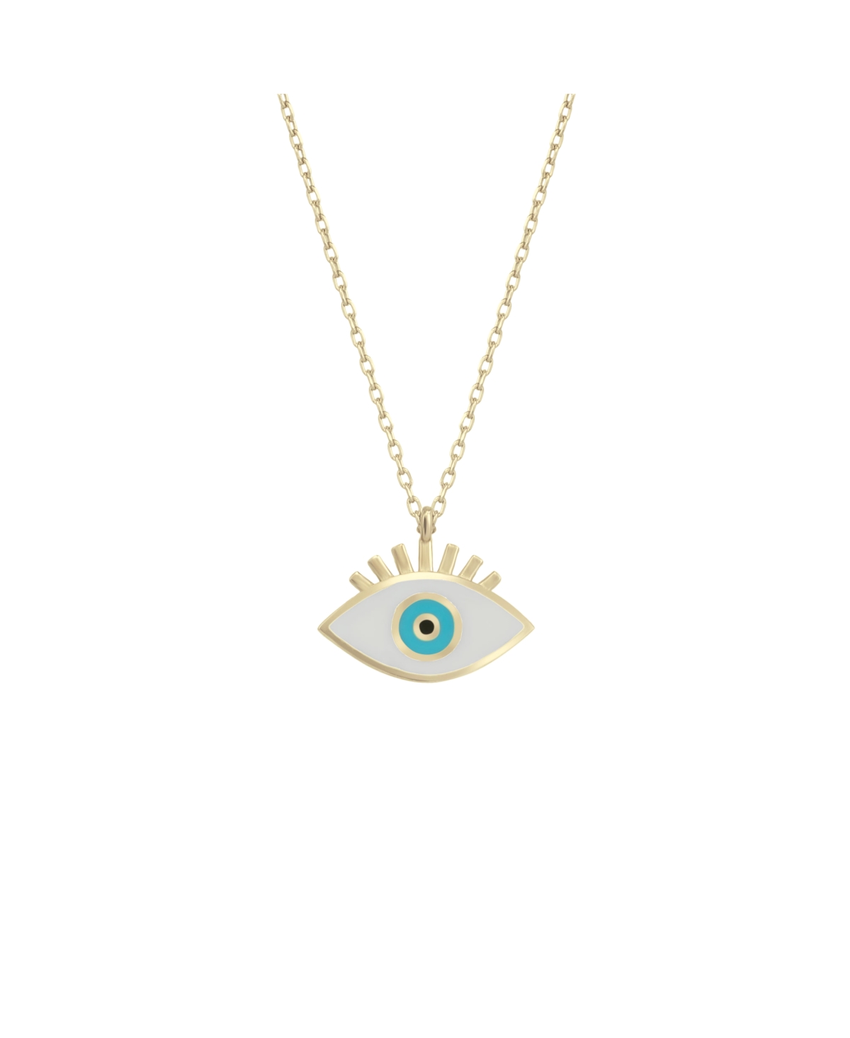Sterling Silver Evil Eye Eyelash Necklace - Silver