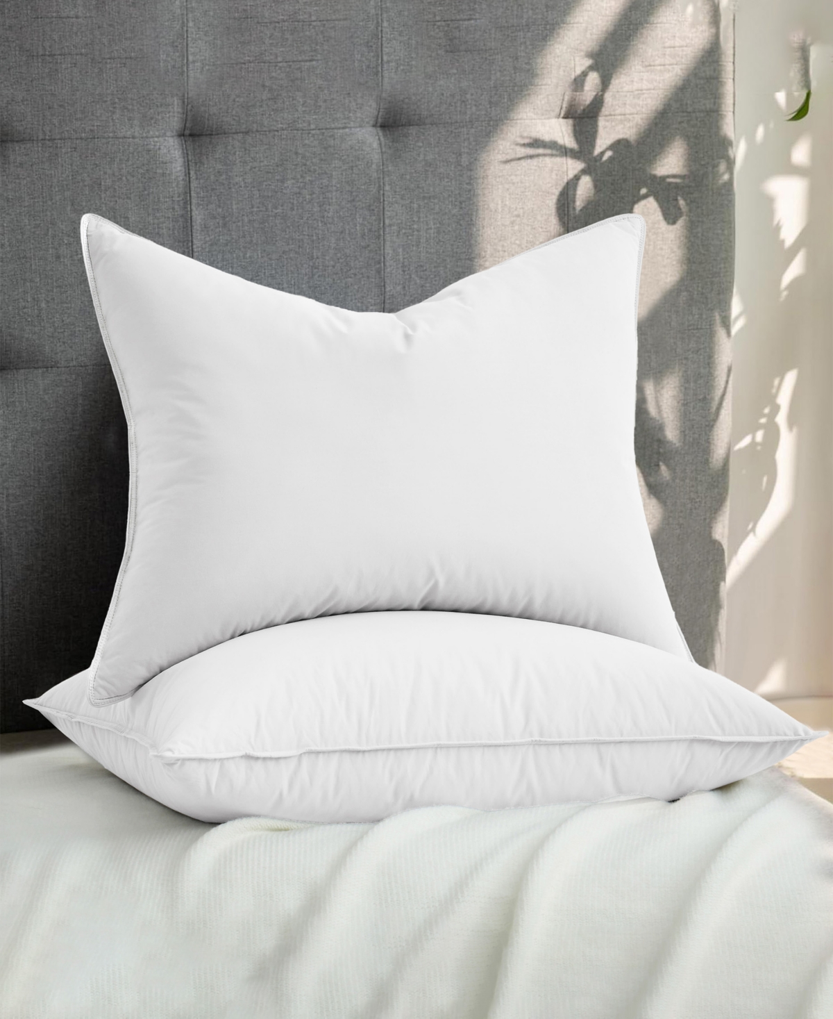 Unikome Goose Feather 2-pack Pillows, Standard In White