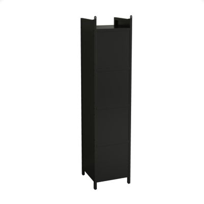 Modern 4-Tier Glass Door Cabinet with 5-Tier Storage for Home