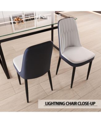 Streamdale 6-Piece MDF & Metal Dining Set – Expandable Table, Cushioned Chairs, Anti-Slip Legs, Space-Saving Design