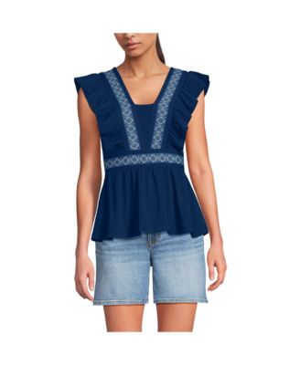 Women's Lightweight Jersey Ruffle Peplum Top