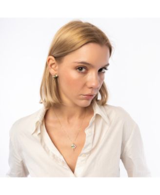 Pansy Violet Floral Necklace in Sterling Silver