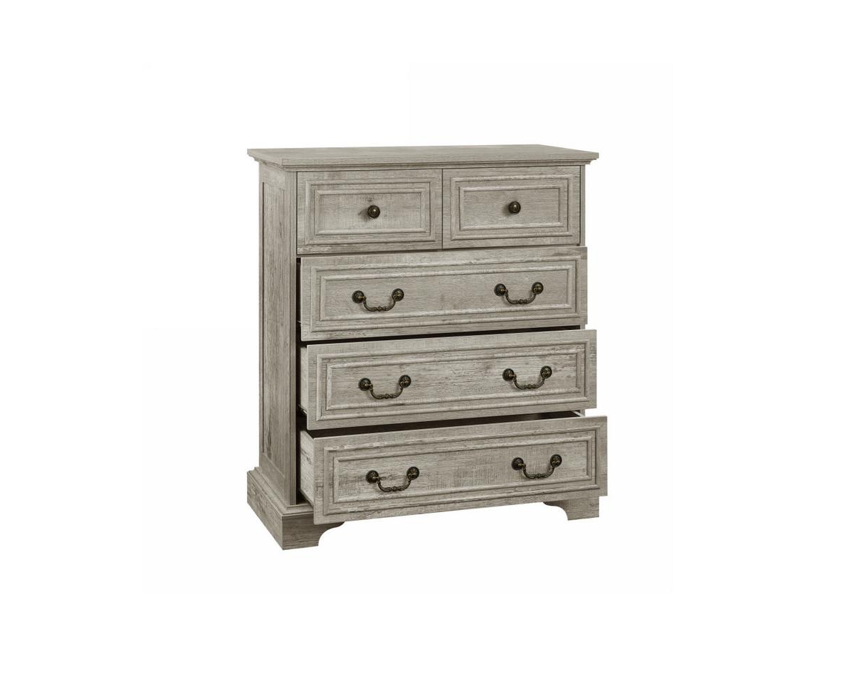 Farmhouse 5 Drawers Dresser Rustic Chest of Drawers with Natural Texture Vintage Design Storage Dressers Organizer for Bedroom, Living Room, Hallway -