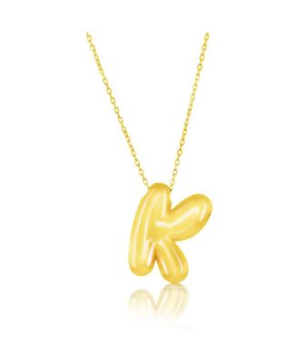 Sterling , Plated Bubble Initial Necklace